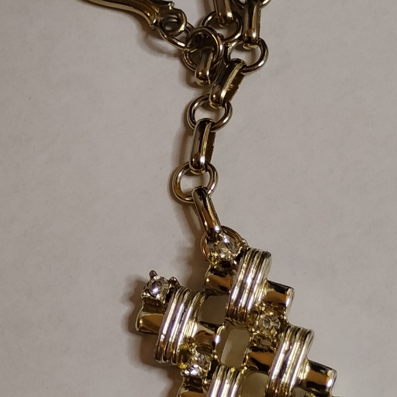 Vintage Silver/Gold Tone Coro Crystal Choker - Picture 9 of 11